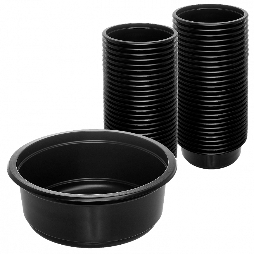 К-115 Контейнер черный 250мл - 50шт круглый (10уп*кор) 