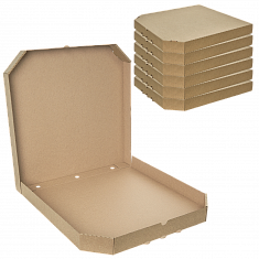 Коробка для пиццы 40х40 - [50шт] крафт / крафт микрогофра