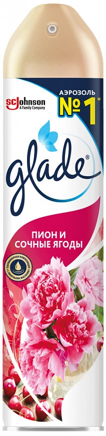 Glade - Пион и сочные ягоды | освежитель воздуха 300мл (12шт*кор)  Glade - Пион и сочные ягоды | освежитель воздуха 300мл (12шт*кор)