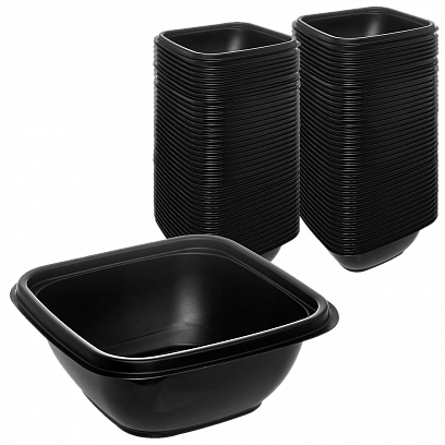 К-1212 Контейнер черный 375мл - 50шт квадратный (10уп*кор)