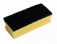 Губка с вырезом удлиненная "Vitto" желтая + черный абразив (48шт-уп)