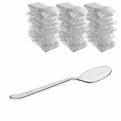 Premium Прозрачная ложка столовая - 50шт пластиковая (30уп*кор)