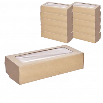 1EA OneBox коробка с окном  500мл - 25шт крафт (14уп*кор) 70х170х40