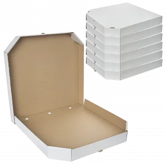 Коробка для пиццы 35*35 белый / крафт  микрогофра /100шт/