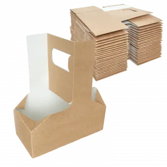 DE Cupholder Держатель картонный для 2-х стаканов - 50шт (7уп*кор) 