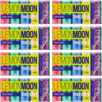 Губка с фрезой 96х64х42 - 5шт желтая с фиолетовом с абр.650 Lemon Moon (72уп*кор) EL 