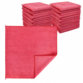 Микрофибра 280гр красная 40*40 оверлок (90шт*кор)