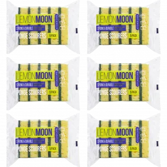Губка 100х71х29 - 5шт розовая с зеленым с абр.650 Lemon Moon (60уп*кор) SB 
