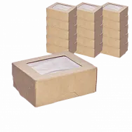 1EA OneBox коробка с окном  350мл - 25шт крафт (24уп*кор) 80х100х40 