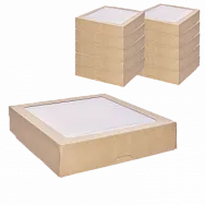 1EA OneBox коробка с окном 1500мл - 25шт крафт (6уп*кор) 200х200х48 