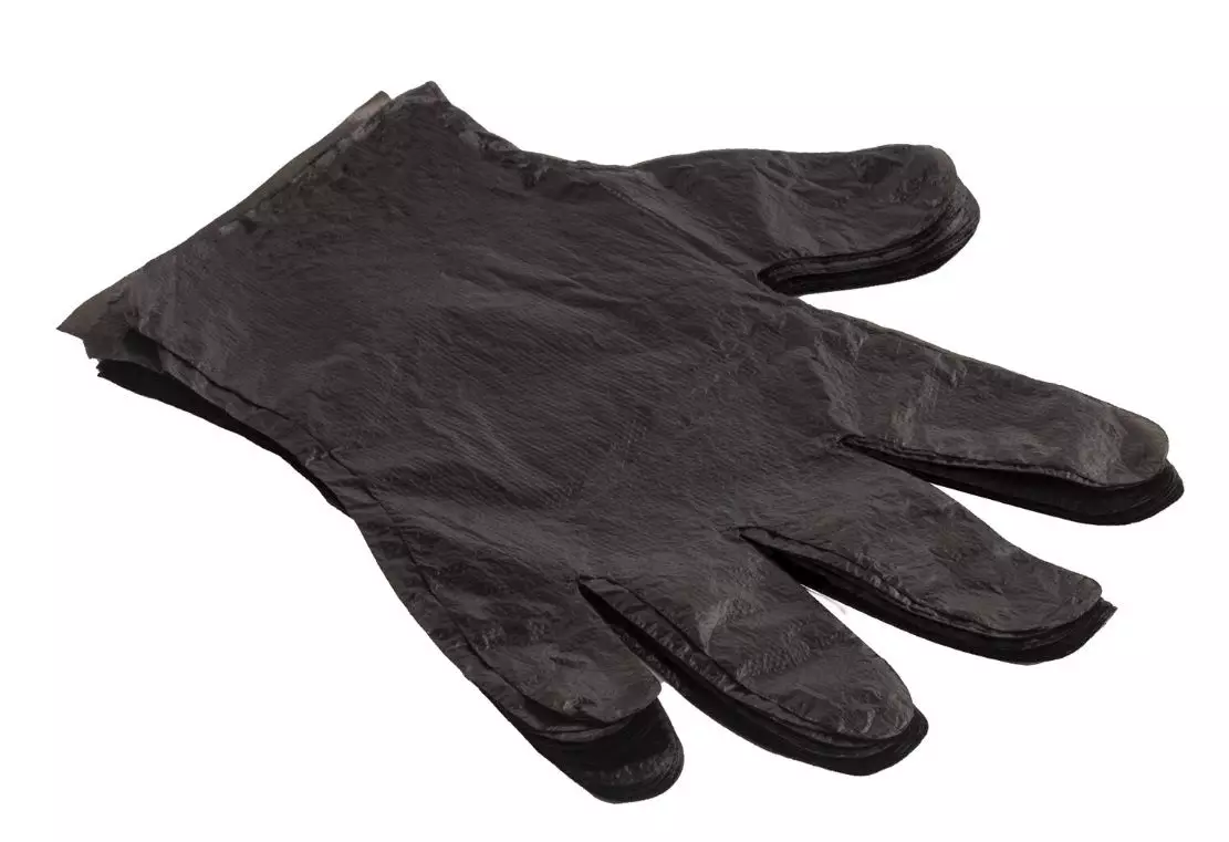 Перчатки Полиэтиленовые черные на подвесе (50пар) 