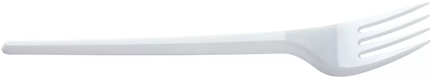 Белая вилка пластиковая 100шт (40шт-уп)