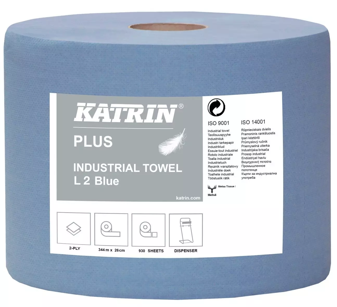 Бумажные полотенца в рулоне 2сл 350м Синие /35*26см/ "Katrin" (2шт) 447226 