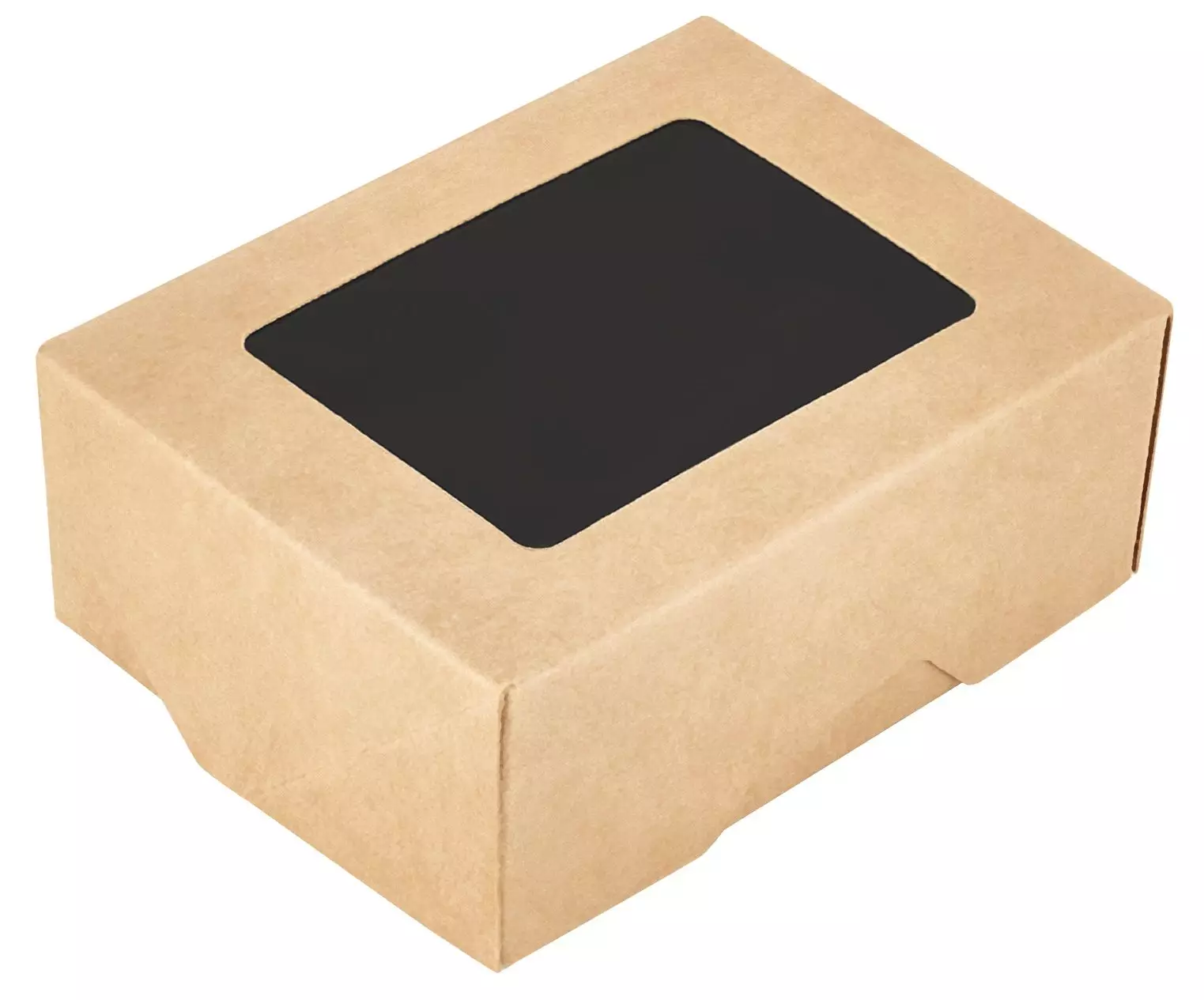 Упаковка для еды с окном 350мл 80х100х40мм Черный 25шт "1Земля"(24шт-уп)