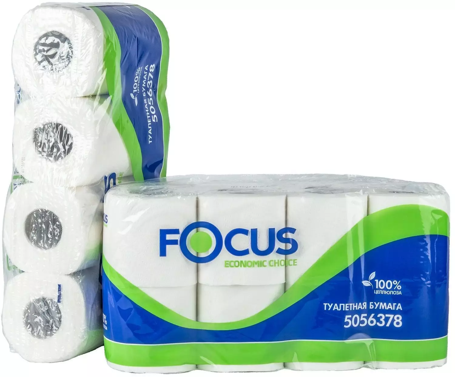 Туалетная бумага 2сл  16,2м Белая "Focus" /эконом/ (64шт) 5056378