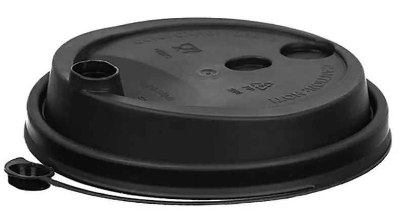 Крышка для стакана 250мл с клапаном  (80мм) Черная матовая 50шт "Комус" (20шт-уп) 